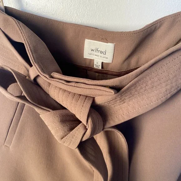 Wilfred Tie-Front Cropped Japanese Crepe Pants, sz 4/27 - Picture 4 of 6